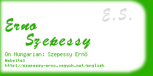 erno szepessy business card