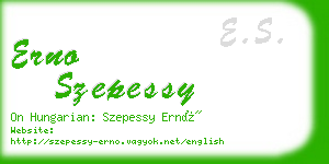 erno szepessy business card